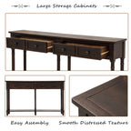 TREXM Console Table Sofa Table Easy Assembly with Two Storage Drawers and Bottom Shelf for Living Room Entryway (Espresso)