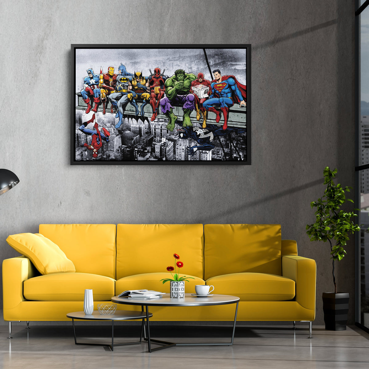 Superheroes Skyscraper Canvas – Marvel & DC Wall Art for Kids