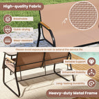 4 Pieces Patio Furniture Set with Rocking Bistro Chairs and Breathable Mesh Fabric-Coffee
