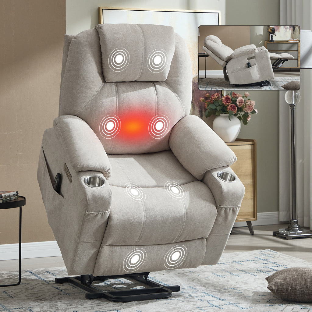 Up To 350 LBS Polyester Power Lift Recliner Chair