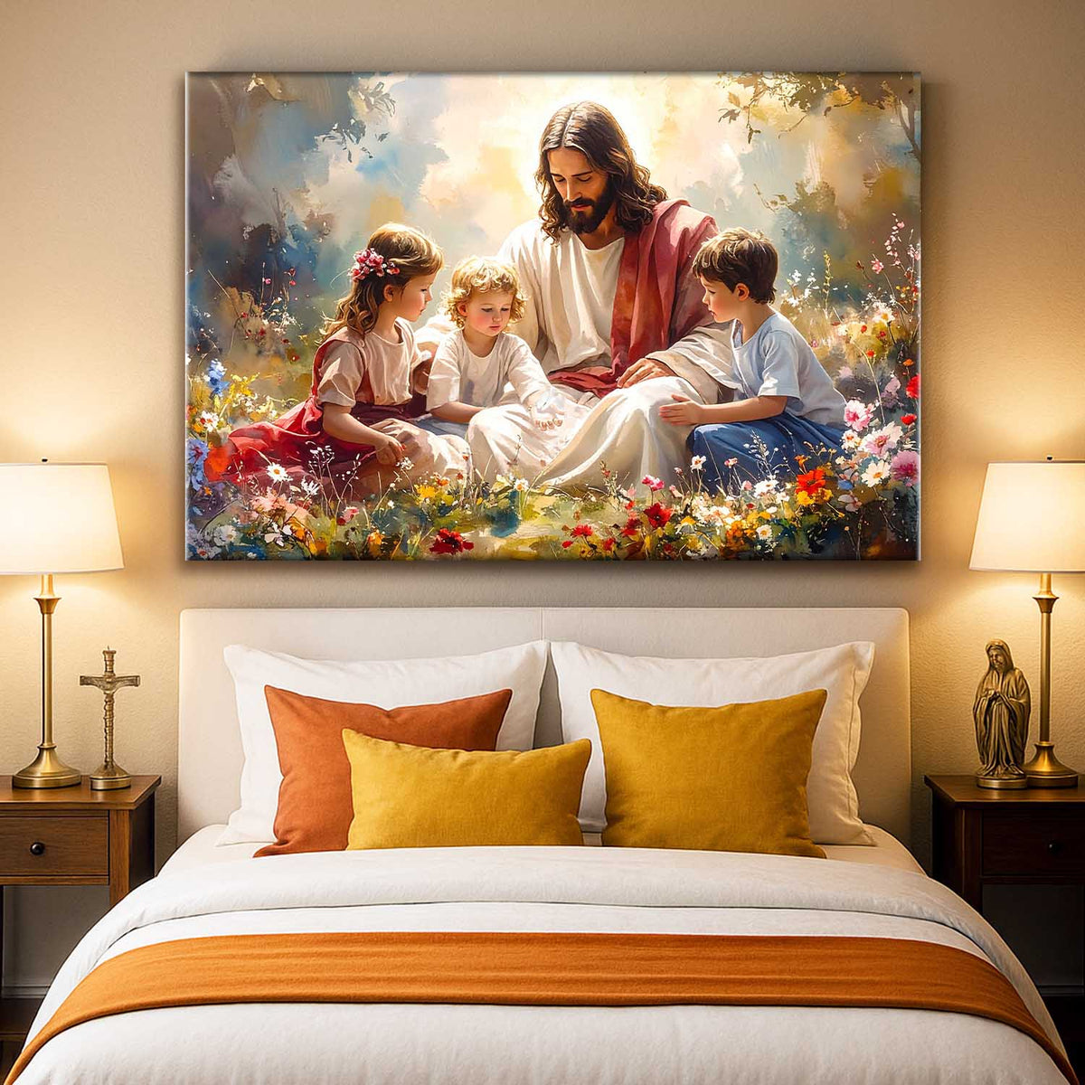 Jesus With Children Faith Wall Art II