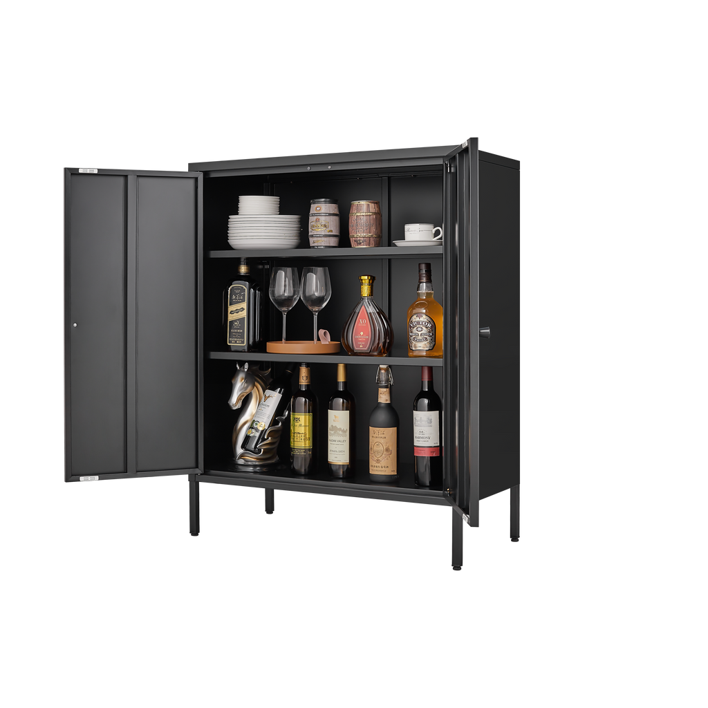 Kitchen Buffet Server Table Accent Sideboard Cupboard Server Buffet Console Table with Doors Cabinet