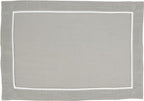 Fennco Styles Pleated Design Navy Blue Placemats 13" W X 19" L, Set of 4 - Classic Border Table Mats for Everyday Use, Dining Room Décor, Family Gatherings and Special Occasions