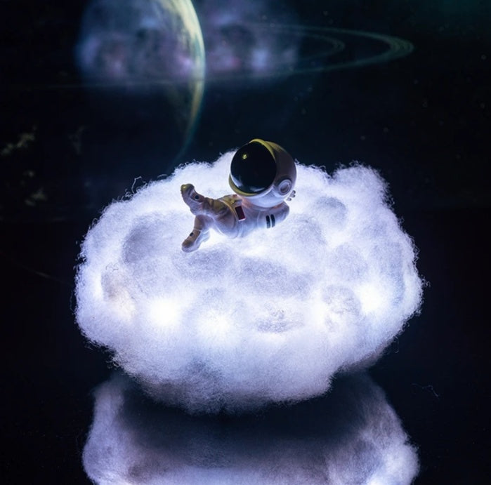 LED Colorful Clouds Astronaut Lamp With Rainbow Effect As Children's Night Light Kids Bedroom Night Lamp Decor Home Moon Lamp