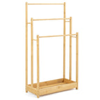 3-Tier Bamboo Towel Rack with Storage Shelf