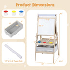3-in-1 Kids Art Easel with Magnetic Whiteboard & Chalkboard