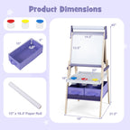3-in-1 Kids Art Easel with Magnetic Whiteboard & Chalkboard