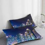 3D HD Pillow Cover City Landscape Rise Building Home Decorative Pillow Cases Cotton Linen Square Cushion Covers For Sofa Couch