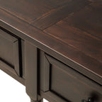 TREXM Console Table Sofa Table Easy Assembly with Two Storage Drawers and Bottom Shelf for Living Room Entryway (Espresso)