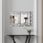 Large Wall-Mounted Silver Decorative Rectangular Wall Mirror for Home, Living Room, Bedroom, Entryway (clear HD mirror)