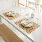 Ocean Home Jute Placemats Set of 2: Natural Woven Table Mats, Eco-Friendly & Biodegradable, Rustic Bohemian Dining Decor, 17.7x13.8 inches