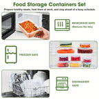 16-50PCS Food Storage Containers Set - BPA-Free Plastic Containers with Lids, Labels & Marker - Stackable, Leak-Proof, Reusable Kitchen Organizers for Meal Prep & Pantry Storage