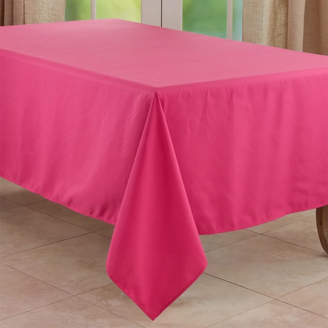 Fennco Styles Classic Everyday Design Solid Color Tablecloth - Table Cover for Home Décor, Baquets, Family Gathering and Special Occasion