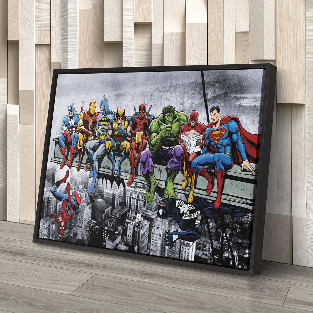 Superheroes Skyscraper Canvas – Marvel & DC Wall Art for Kids