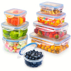 16-50PCS Food Storage Containers Set - BPA-Free Plastic Containers with Lids, Labels & Marker - Stackable, Leak-Proof, Reusable Kitchen Organizers for Meal Prep & Pantry Storage