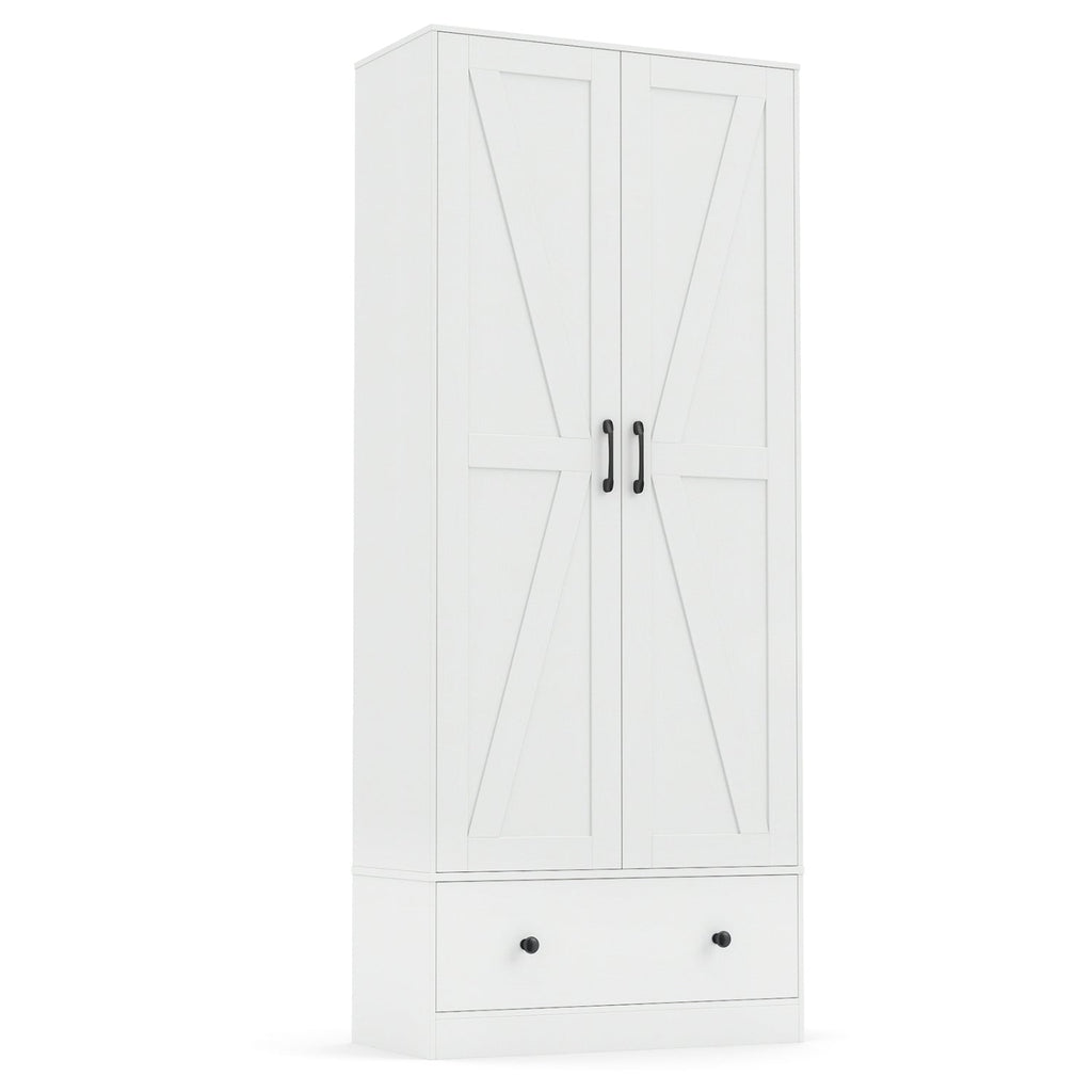 72 Inch Tall Kitchen Pantry Cabinet Farmhouse Wooden Cupboard with 2 Doors