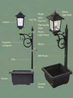 Solar Lamp Post with Flower Pot – Outdoor Garden & Patio Light – Multi Pack