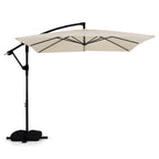 8 x 8 FT Offset Cantilever Patio Umbrella Square Hanging Outdoor Market Umbrella with 360¬∞ Rotation