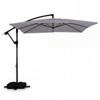8 x 8 FT Offset Cantilever Patio Umbrella Square Hanging Outdoor Market Umbrella with 360¬∞ Rotation