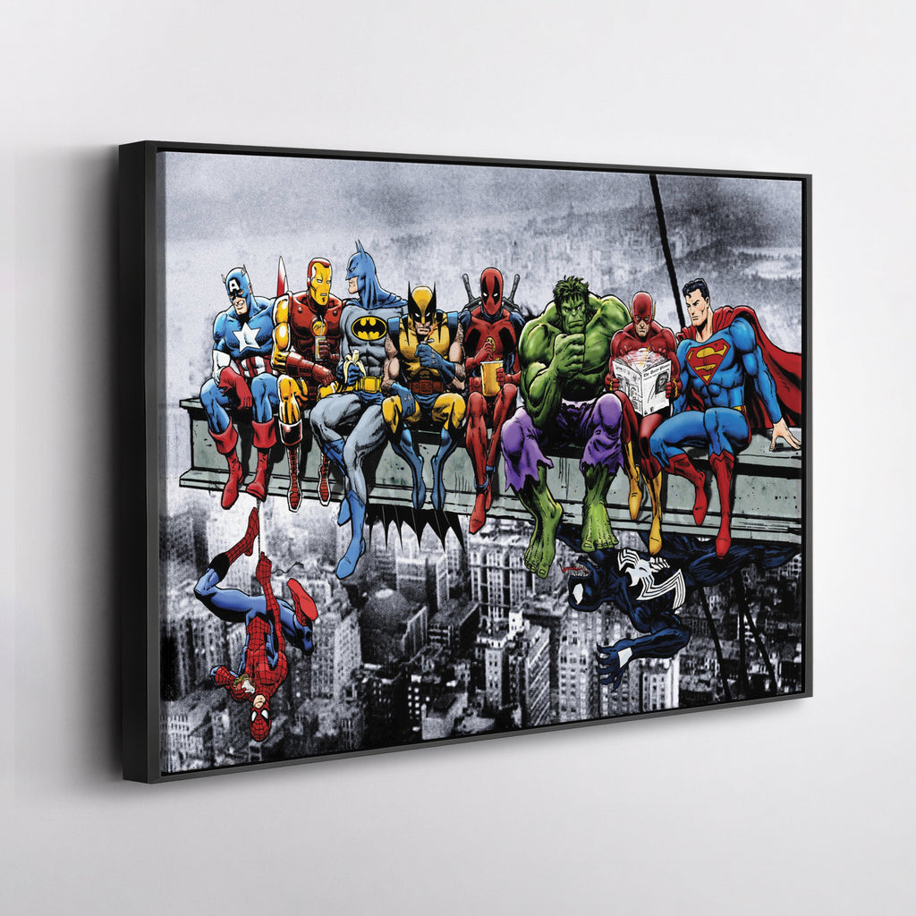 Superheroes Skyscraper Canvas – Marvel & DC Wall Art for Kids