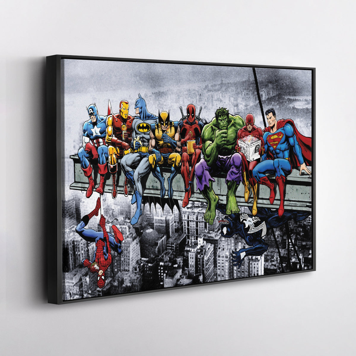Superheroes Skyscraper Canvas – Marvel & DC Wall Art for Kids