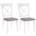 Dining Chairs Set of 2 Rubber Wood Dining Room Chairs with Comfortable Backrest and Padded Seat