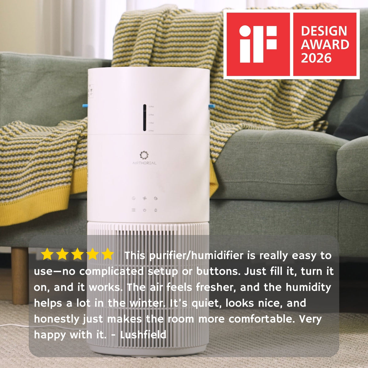 Ethereal Rain AEH300 Air Purifier & Humidifier Combo