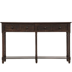TREXM Console Table Sofa Table Easy Assembly with Two Storage Drawers and Bottom Shelf for Living Room Entryway (Espresso)