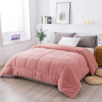 Kasentex Reversible All-Season Plush Comforter Set Twin/Queen/King - Warm Plush Bedding for Winter