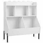 Kids Toy Storage Organizer with 5 Cubes and Bookshelf