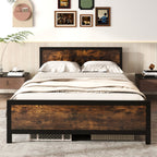 Metal Bed Frame with Headboard and Footboard