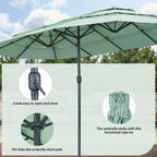 Ainfox 15ft Large Patio Umbrella, 3-Tiers Outdoor Double-Sided Rectangle Market Heavy Duty Umbrellas