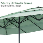 Ainfox 15ft Large Patio Umbrella, 3-Tiers Outdoor Double-Sided Rectangle Market Heavy Duty Umbrellas