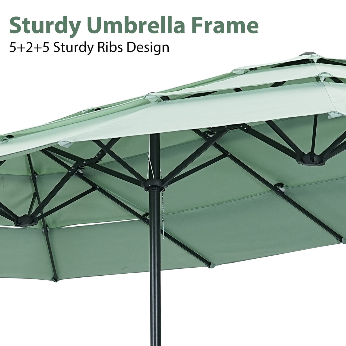 Ainfox 15ft Large Patio Umbrella, 3-Tiers Outdoor Double-Sided Rectangle Market Heavy Duty Umbrellas