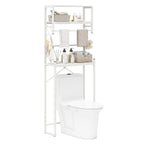 Over the Toilet Storage Rack 3-Tier Over Toilet Bathroom Organizer with Towel Holder-White