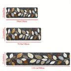 VIKAMA Leaf Pattern Gradient Grey Kitchen Rug Doormat Welcome Mat Runner Rug Winter Rug For Bedroom Warm Carpet For Live Room