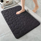 3D Non-Slip Bathroom Mat – Absorbent Cobblestone Embossed Bath & Door Floor Mat, Machine Washable & Quick Drying