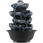 Tabletop Water Fountain with Rolling Crystal Ball and Color-Changing LED Light