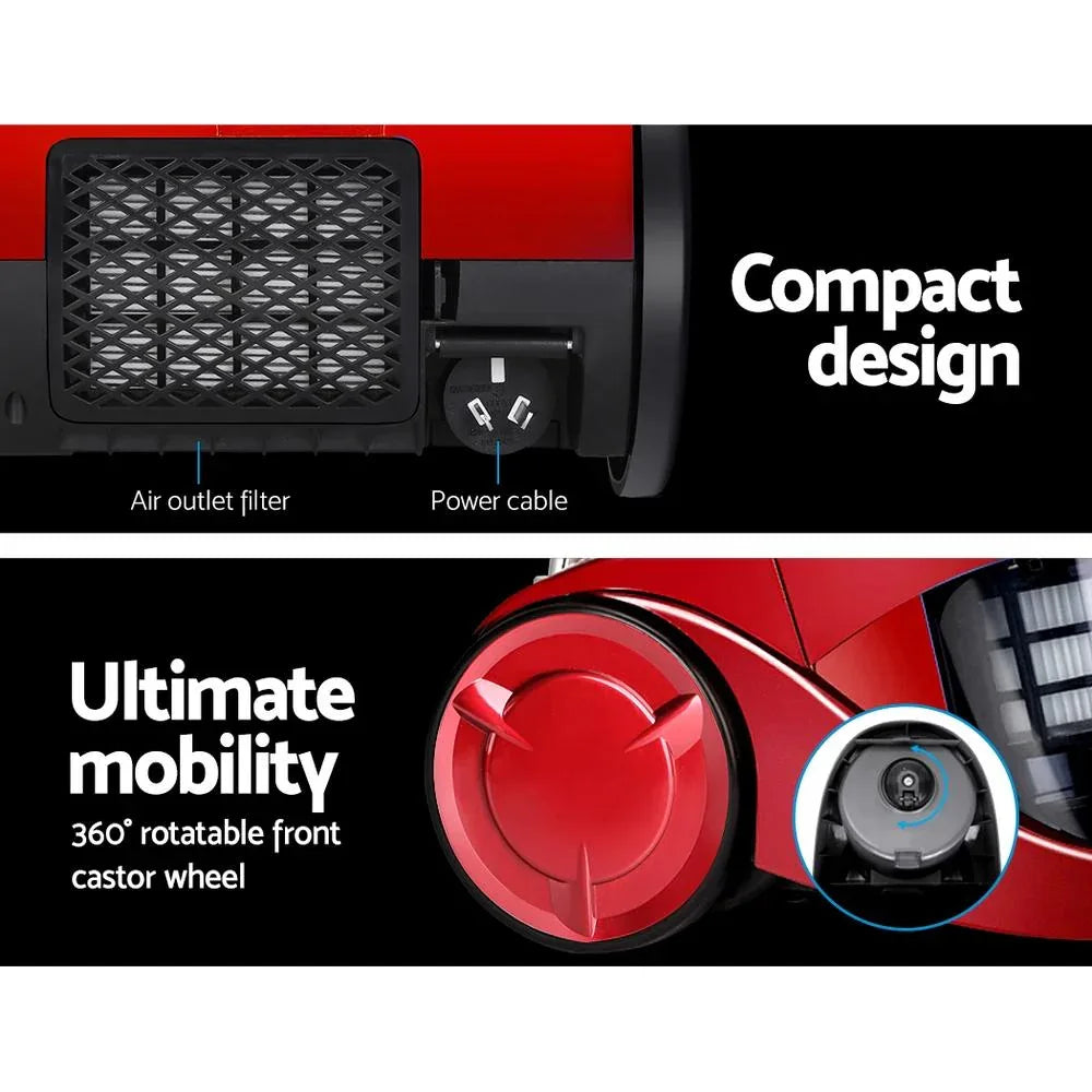 Devanti Bagless Vacuum Cleaner Cleaners Cyclone Cyclonic Vac HEPA