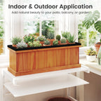 Wooden Raised Garden Bed with Drainage Holes and Liner Solid Fir Wood Planter Box