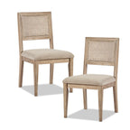 Armless Dining Chair with Cane Back and Tapered Wood Legs - Set of 2