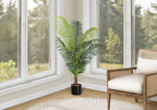 47" Tall Artificial Palm Tree - Indoor Faux Plant in Black Pot