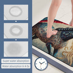 Bejeweled Horse Design Diatomaceous Earth Bath Mat 35.4" x 23.6" | Ships from USA