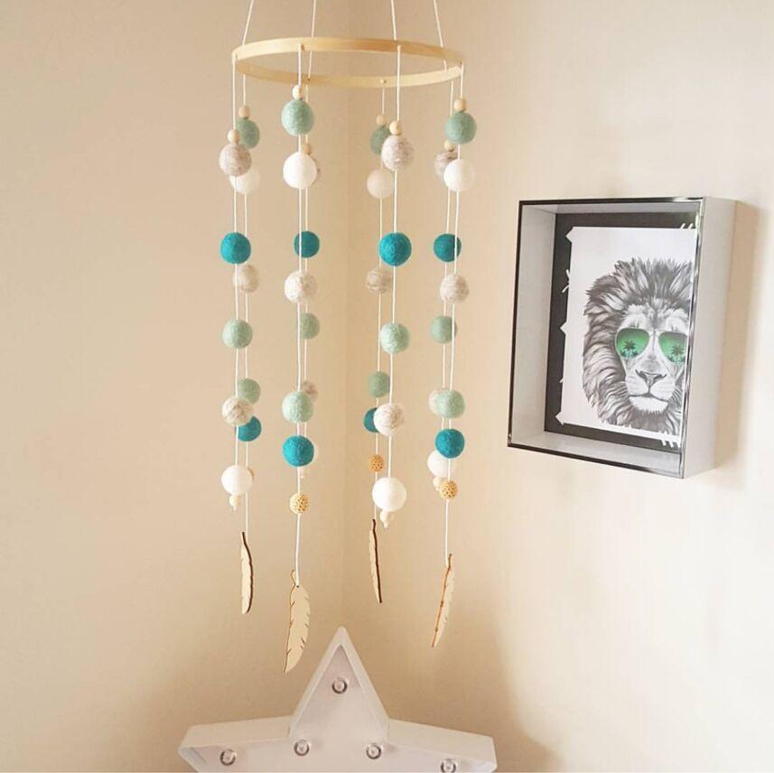 Dream Catcher Decoration Home Wind Chime Bed Bell Children's Girls Room Decor  Newborn Baby Bed Bell Dream Catcher String Pendant Kids Room Decoration Wooden Wind Chime Bed Bell Nursery Crib Bed Bell Baby Bedroom Ceiling Woven Beads Wind Chime