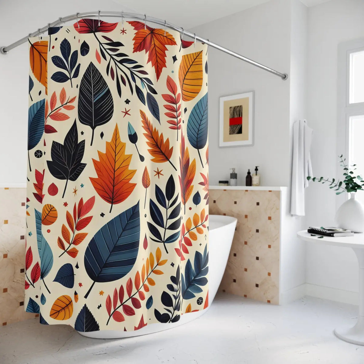 DipaliZ Fall Foliage Shower Curtain Polyester Decor