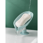 Leaf Shaped Soap Dish Holder Suction Cup Soap Dish For Bathroom Shower Soap Box Sponge Soap Holder Storage Tray Soap container Soap Dish Holder Lotus Leaf Shape With Suction Cup Drain Detachable Soap Box Not Punched Toilet Bath Drain Shelf Storage