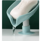 Leaf Shaped Soap Dish Holder Suction Cup Soap Dish For Bathroom Shower Soap Box Sponge Soap Holder Storage Tray Soap container Soap Dish Holder Lotus Leaf Shape With Suction Cup Drain Detachable Soap Box Not Punched Toilet Bath Drain Shelf Storage