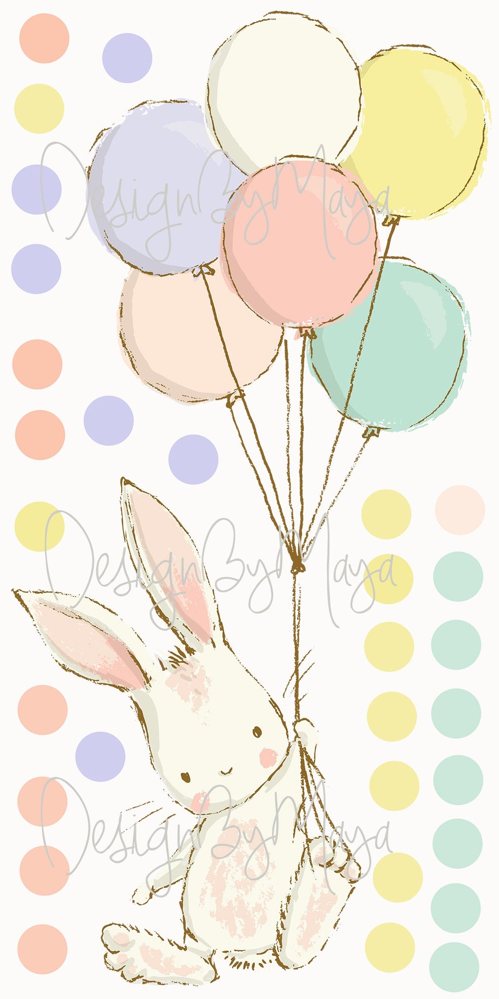 Baby animals inside Hot Air Balloons - Fabric Nursery Wall Art Decals