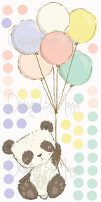 Baby animals inside Hot Air Balloons - Fabric Nursery Wall Art Decals