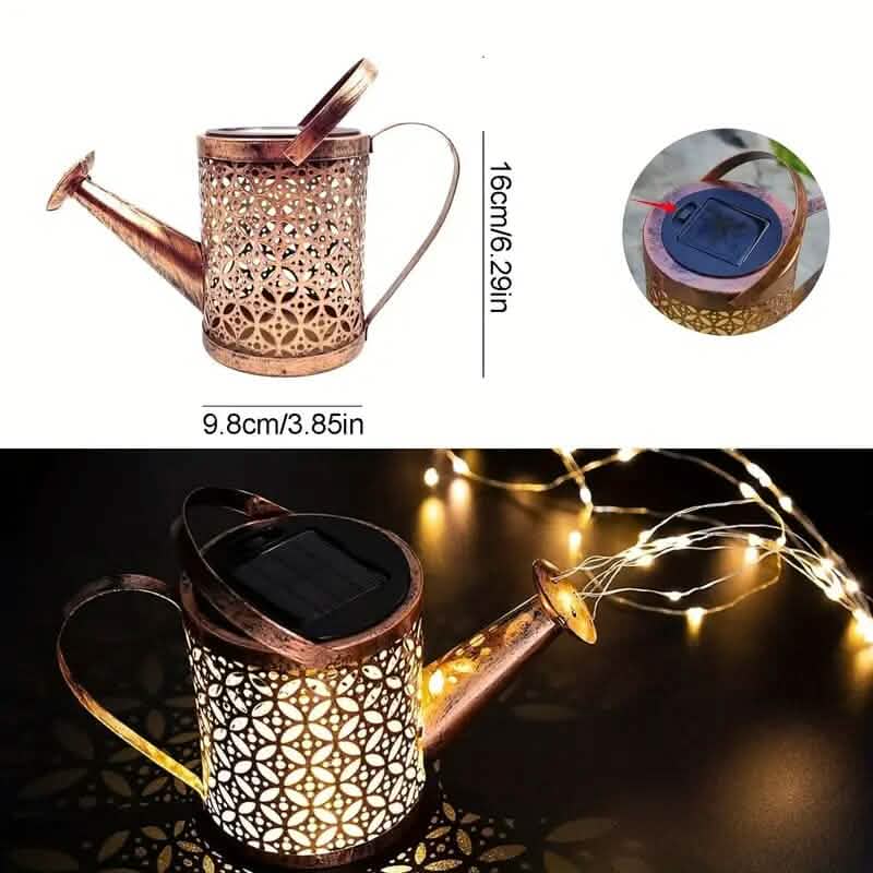 Solar LED Watering Can String Lights